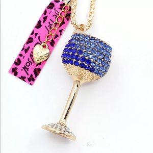 Betsey Johnson Wine Glass Goblet Necklace